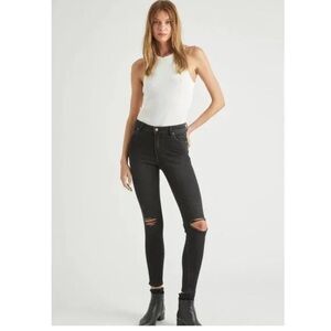 Women’s ROLLAS JEANS Westcoast Ankle Mid Rise Black Skinny Jean. Size 28
